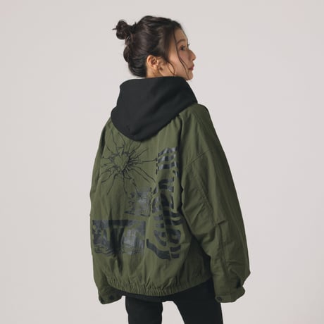 【lil' valley】EMBROIDERED NYLON JACKET