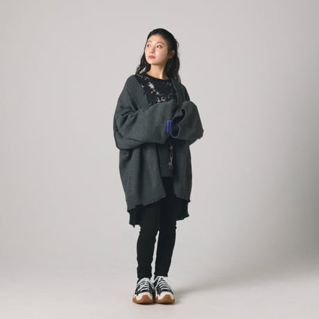 【lil' valley】DAMAGE KNIT CARDIGAN
