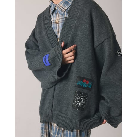 【lil' valley】DAMAGE KNIT CARDIGAN