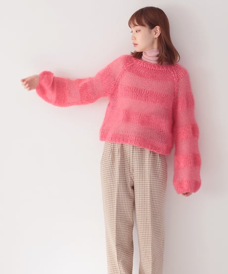 silk mohair striped pull のkit