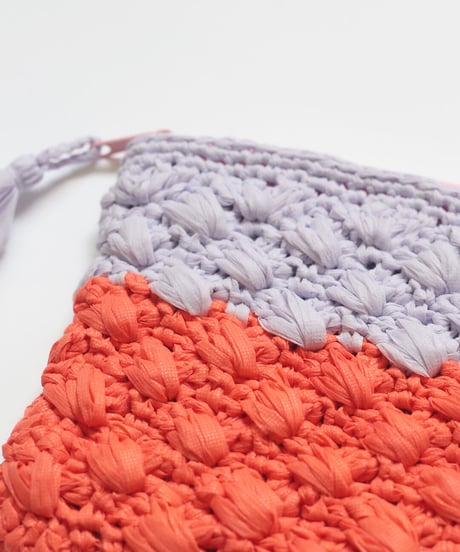 レイヤーシェル模様のファスナーポーチ（2色使い）のkit