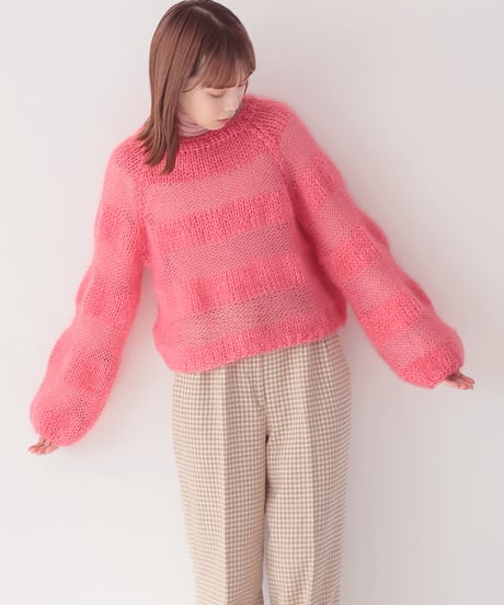 silk mohair striped pull のkit