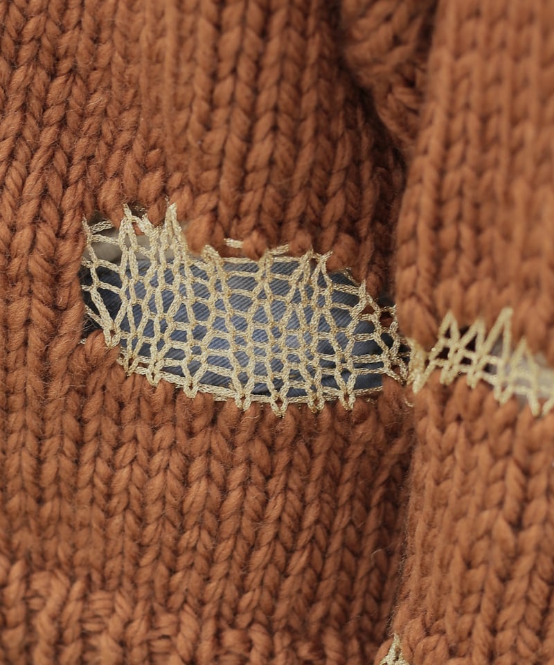 訳アリ　糸衣　セーター　size１　S 08sircus (ゼロエイトサーカス) GIMA cotton melange crew neck