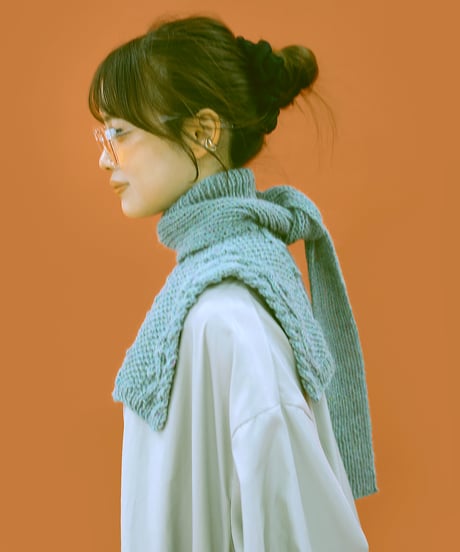 数量限定 Candy Worsted /off specで編む ウェーブモスショルダーのkit