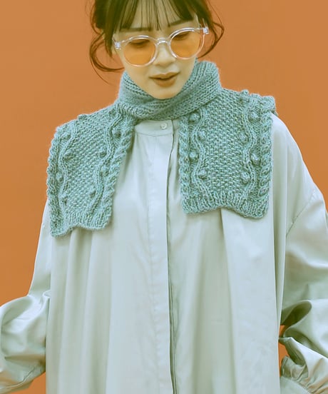数量限定 Candy Worsted /off specで編む ウェーブモスショルダーのkit