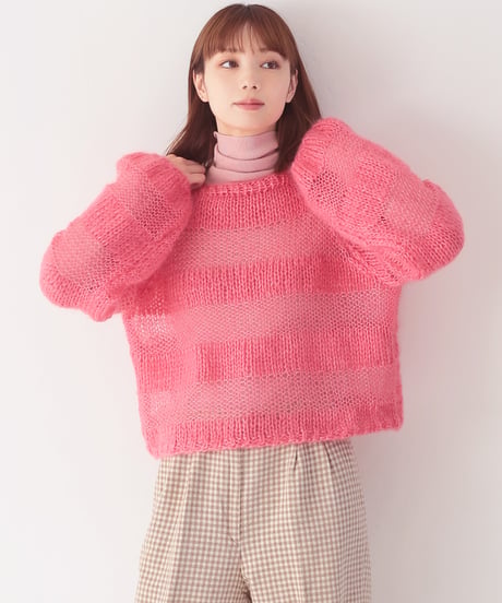 silk mohair striped pull のkit
