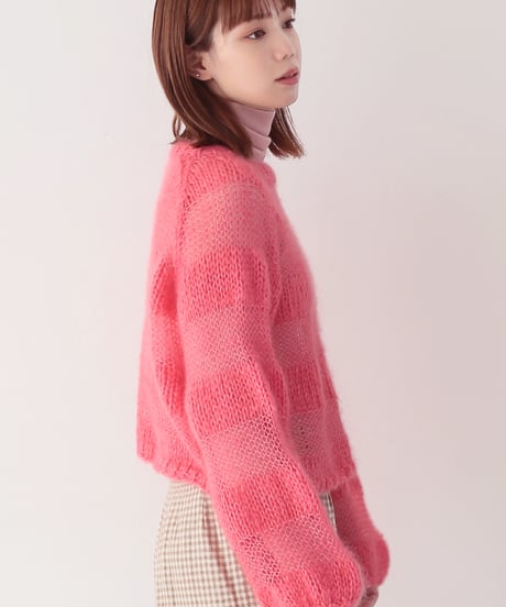 silk mohair striped pull のkit