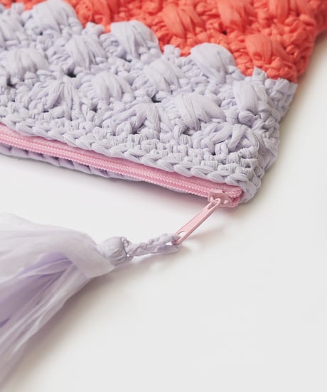 レイヤーシェル模様のファスナーポーチ（2色使い）のkit