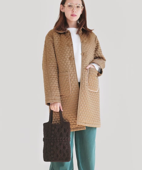 brooklyn w で編むアラン模様のバッグ（単色使い)のkit