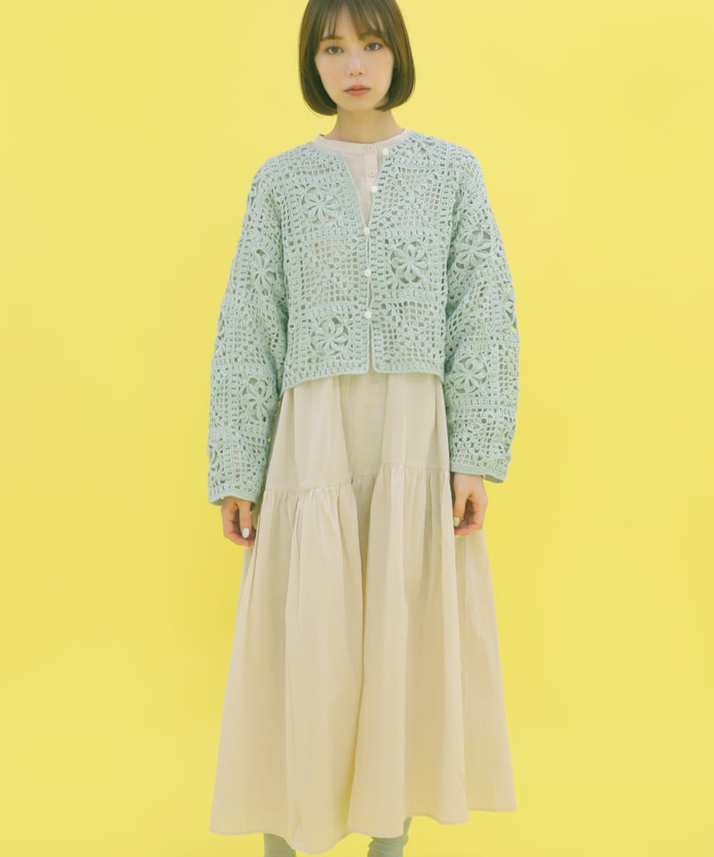 radyフラワーカティー ラディエイト RADIATE フラワー刺繍シアーカーディガン