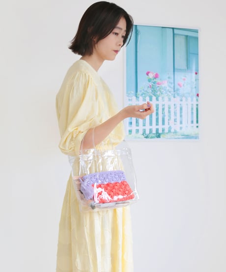 レイヤーシェル模様のファスナーポーチ（2色使い）のkit