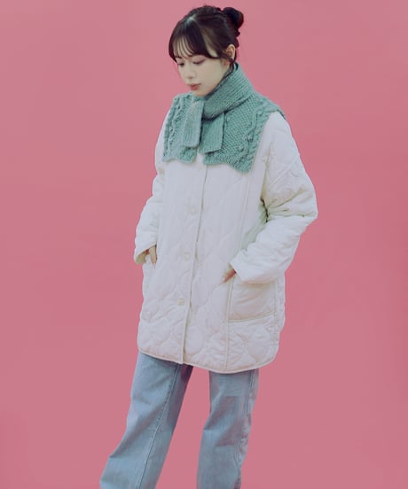 数量限定 Candy Worsted /off specで編む ウェーブモスショルダーのkit