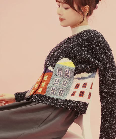 東海えりかさんデザイン 『snowy night cardigan』のkit