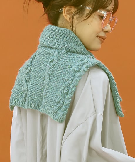 数量限定 Candy Worsted /off specで編む ウェーブモスショルダーのkit