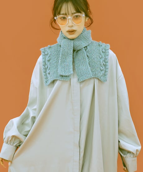 数量限定 Candy Worsted /off specで編む ウェーブモスショルダーのkit
