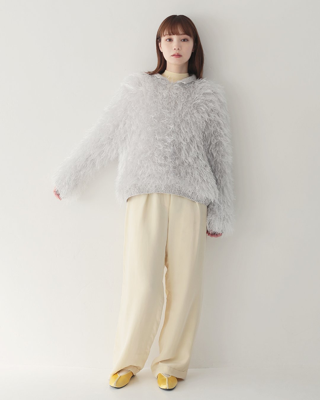 Aimeine エメインタック編みポロニットLサイズ 