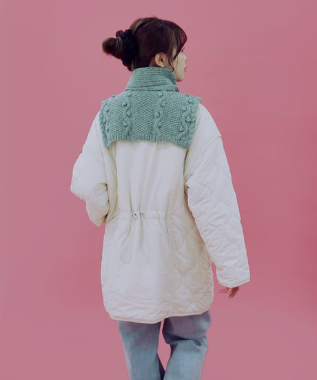 数量限定 Candy Worsted /off specで編む ウェーブモスショルダーのkit