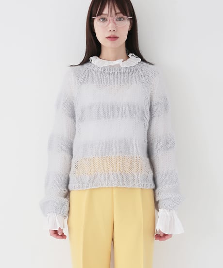 silk mohair striped pull のkit