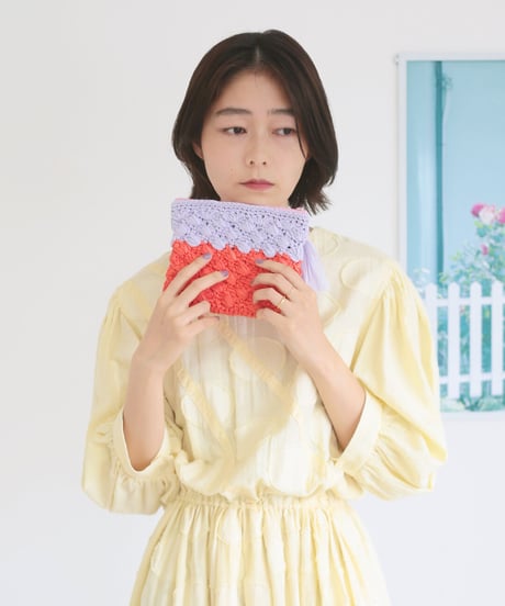 レイヤーシェル模様のファスナーポーチ（2色使い）のkit