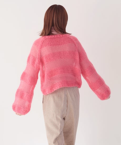silk mohair striped pull のkit