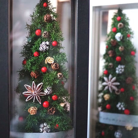 ガラスフレームスリムツリーアレンジ🌲　白