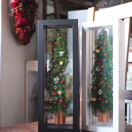 ガラスフレームスリムツリーアレンジ🌲　白
