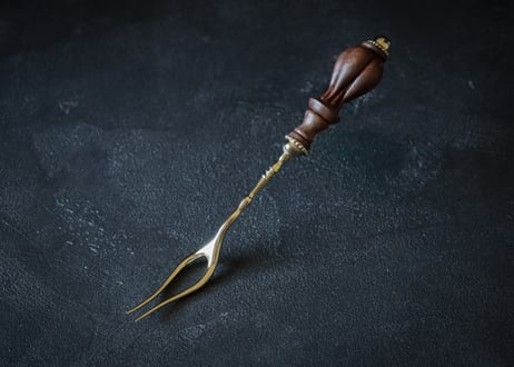 真鍮 × ブラックウォルナット　二股フォーク | Brass×Black Walnut Two-Prong Fork #19