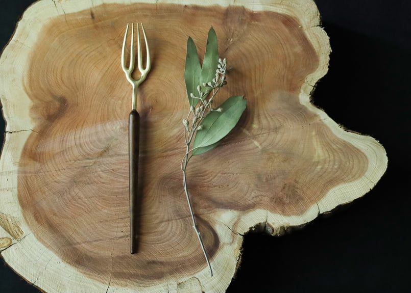 Brass +wood カトラリー フォーク 小・真鍮フォーク | Brass +