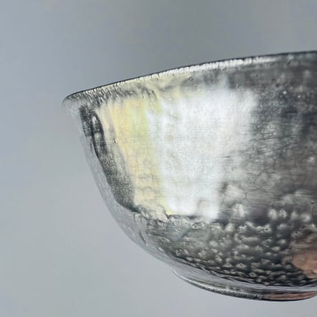 TN−106 谷井直人　総銀彩隅丸四方鉢 Naoto Tanii Full Silver Glaze Rounded Square Bowl