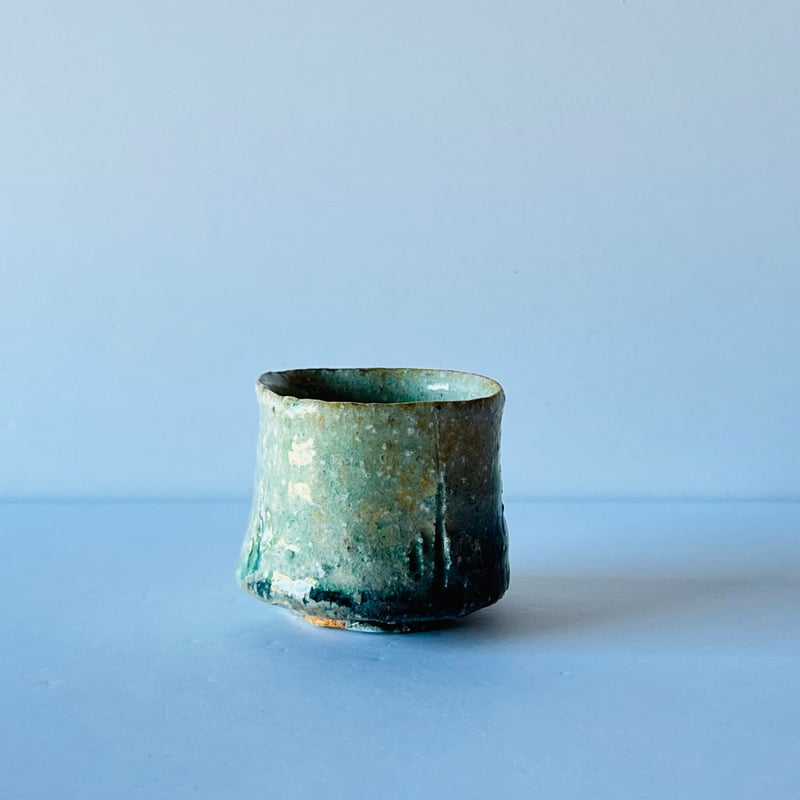 Fー22 古谷和也 伊賀角ぐい呑 共箱有 Kazuya Furutani Iga Square