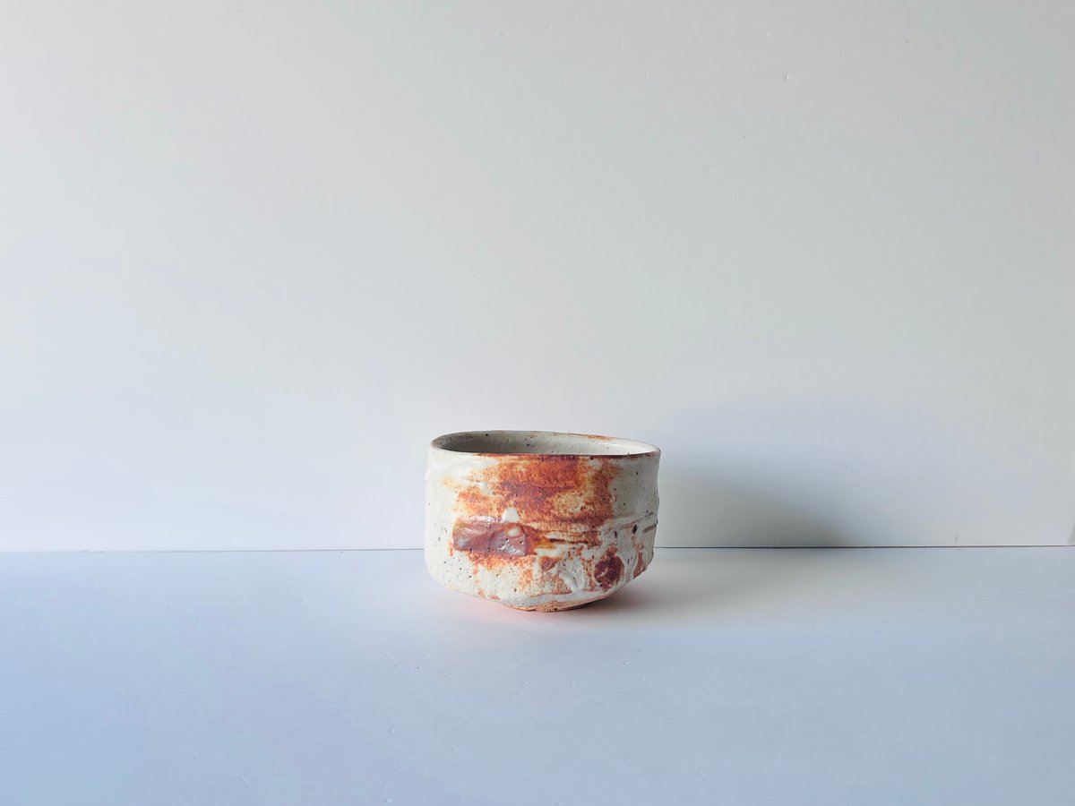 T-72辻村史朗 志野茶碗 共箱有 Shiro Tsujimura Shino tea bow