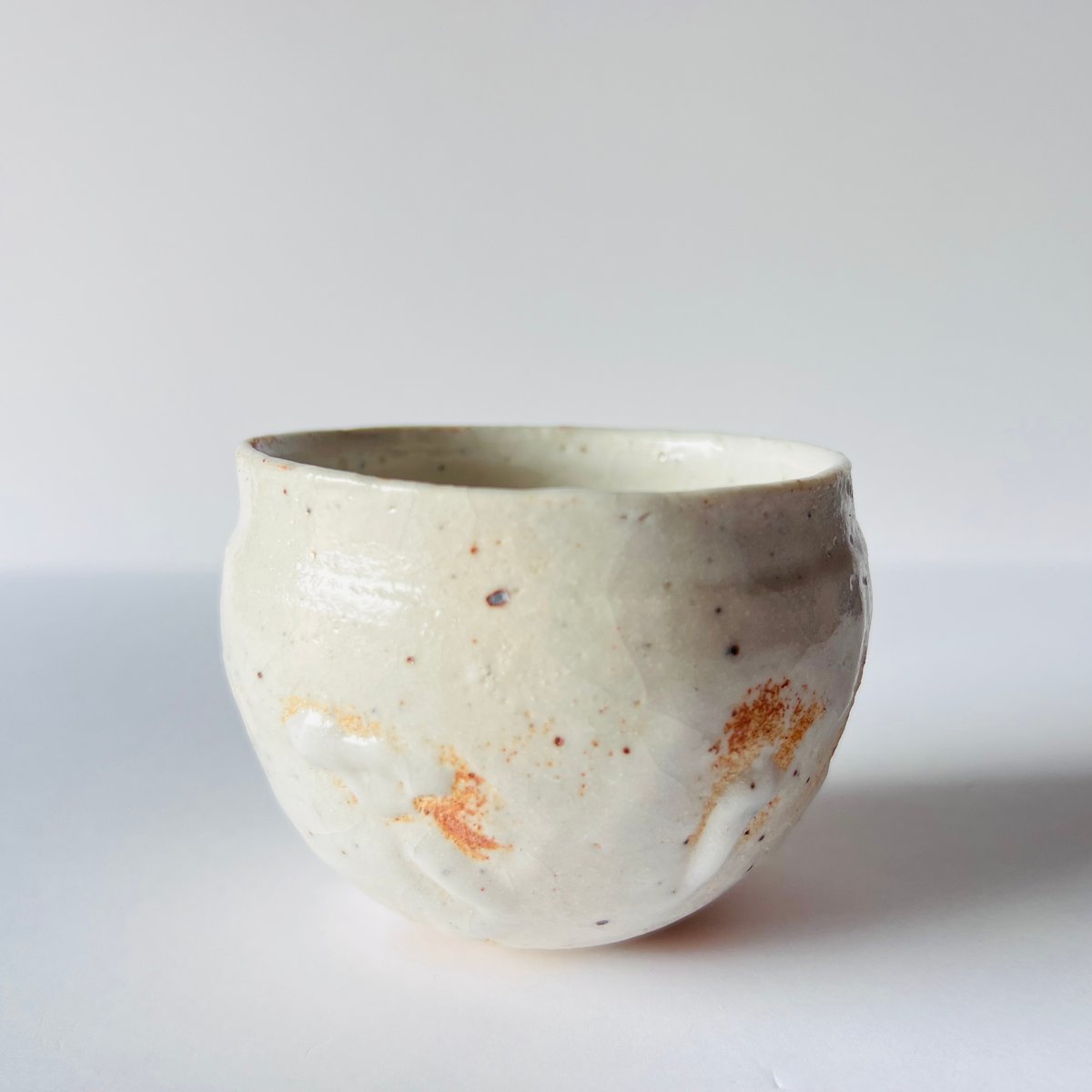 T−134 辻村史朗 粉吹ワインカップ大 共箱付 Shiro Tsujimura Large