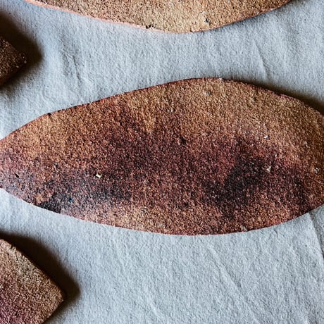 O−40 大平新五　信楽葉皿五枚組　　Shingo Ohira – Set of Five Shigaraki Leaf Plates