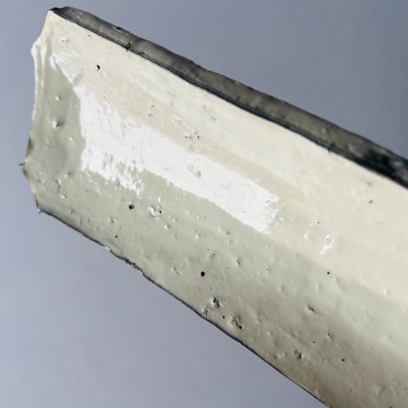 T−122 辻村史朗　粉吹長皿　共箱付　Shiro Tsujimura Kofuki Rectangular Plate