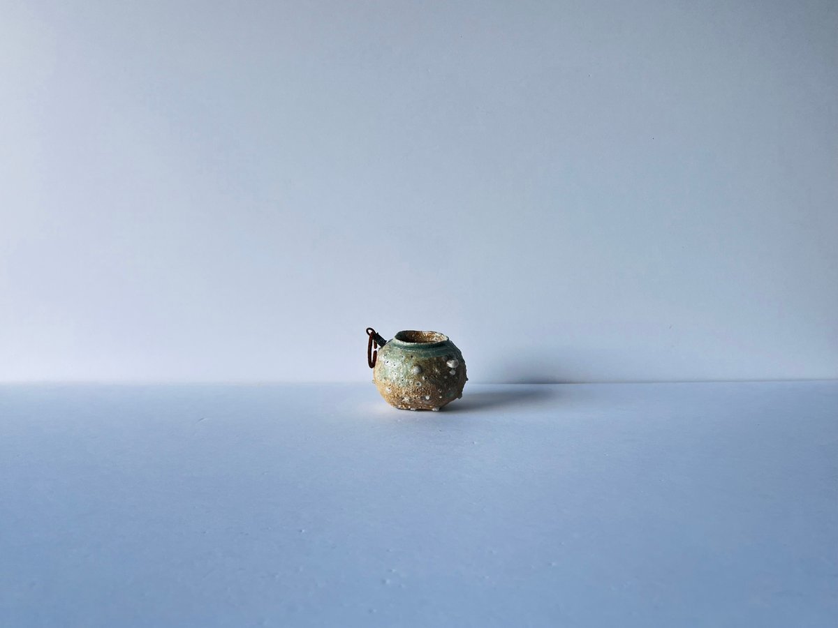 辻村史郎　伊賀掛花入　花器 Tｰ56 辻村史朗 伊賀蹲掛花入 Shiro Tsujimura Iga Uzukumaru
