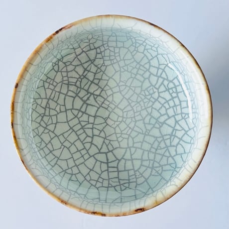 TN−114 谷井直人　黒流青磁貫入ゴブレット Naoto Tanii Black Flow Celadon Crackled Goblet