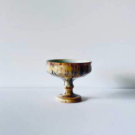 TN−114 谷井直人　黒流青磁貫入ゴブレット Naoto Tanii Black Flow Celadon Crackled Goblet