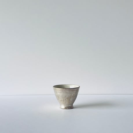 TN−4 谷井直人　銀彩ビードロ杯　TN-4 Naoto Tanii, Silver-glazed Vidro cup