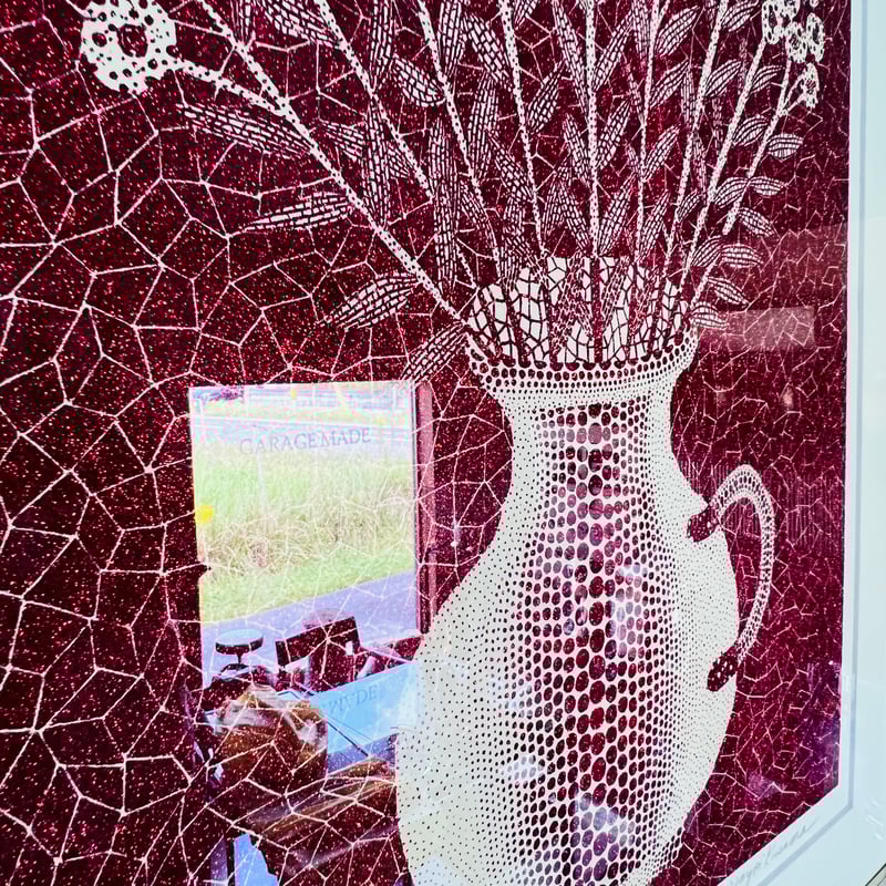 Kー1 草間彌生 「FLOWERS（花）」シルクスクリーン（ラメ）Yayoi