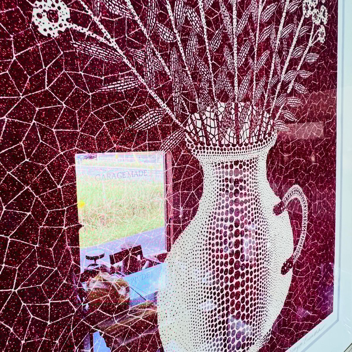 Kー1 草間彌生 「FLOWERS（花）」シルクスクリーン（ラメ）Yayoi