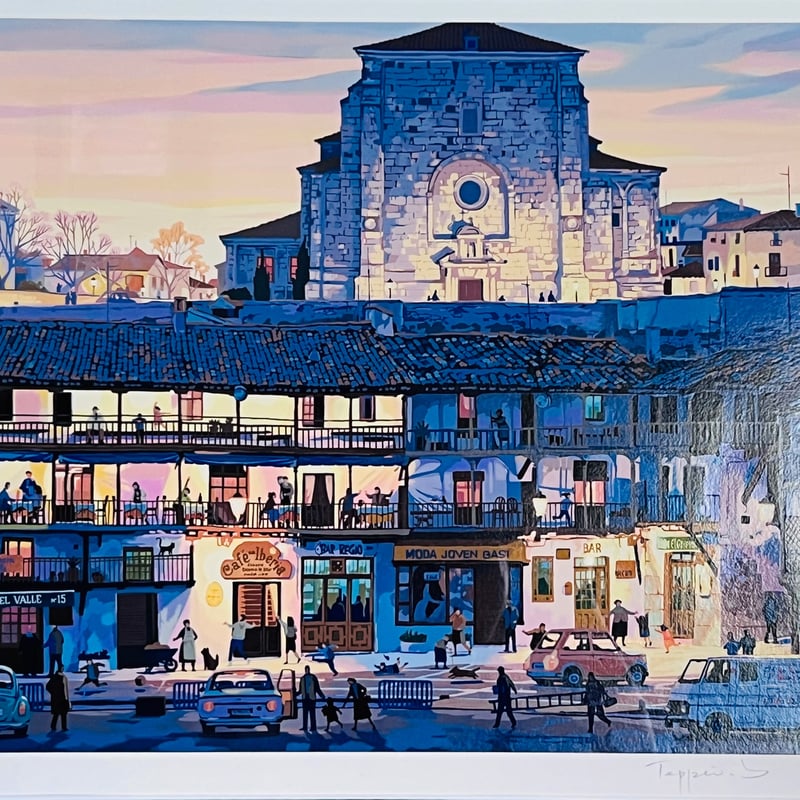 STー1 笹倉鉄平 「マヨール広場」 シルクスクリーン Teppei Sasakura –