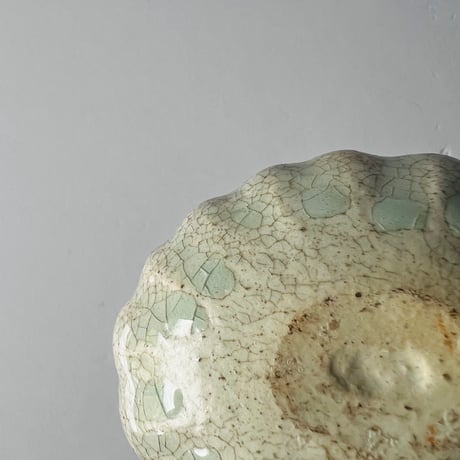 TNー47 谷井直人　銀彩ビードロ豆皿　Naoto Tanii, Silver-glazed Vidro Small Plate