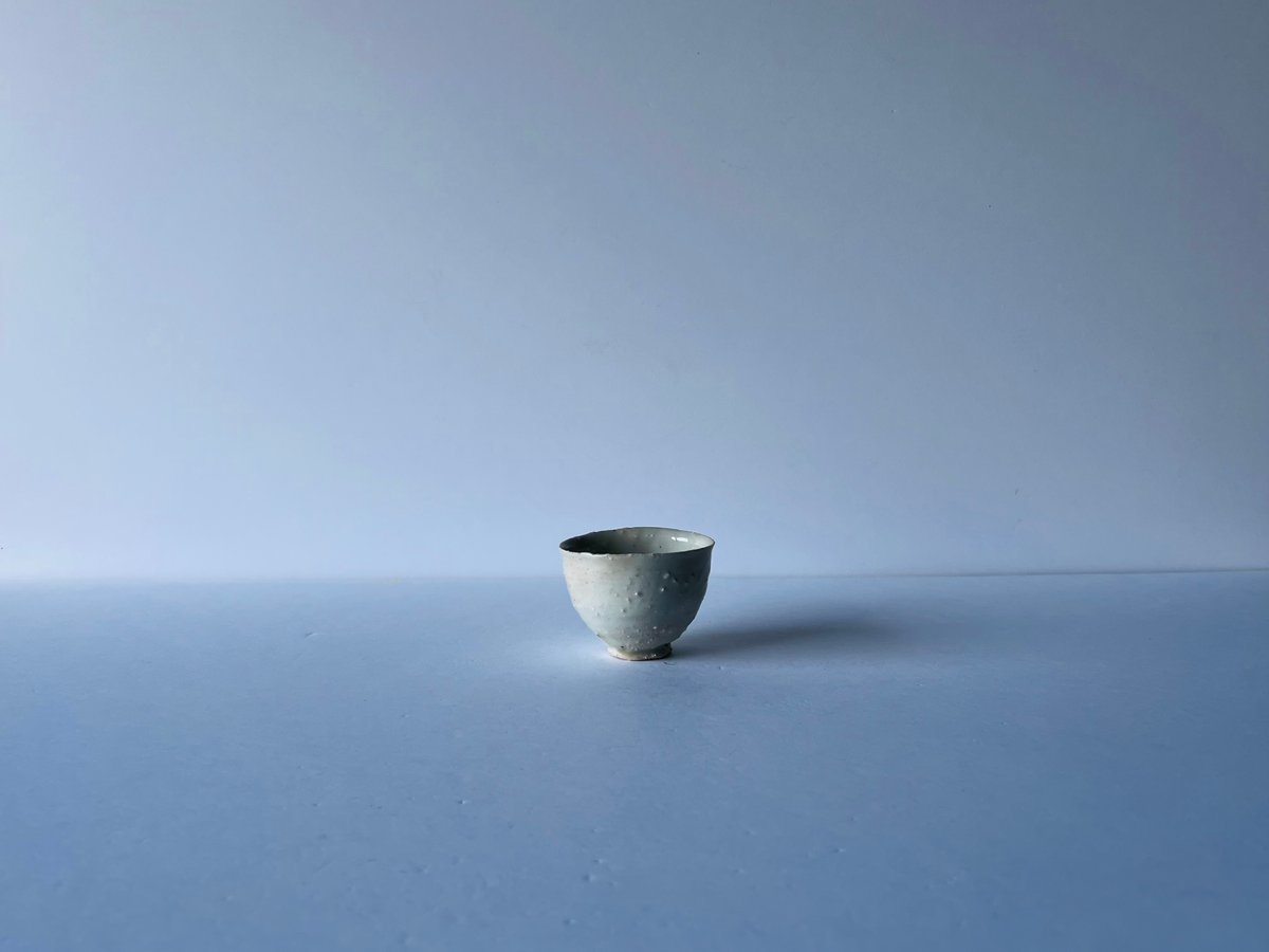 Tｰ62 辻村史朗 磁土ぐい呑 Shiro Tsujimura - Porcelain Sak