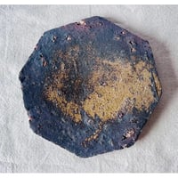 T−126 辻村史朗　焼き締め八角皿　共箱付　Shiro Tsujimura Yakishime Octagonal Plate