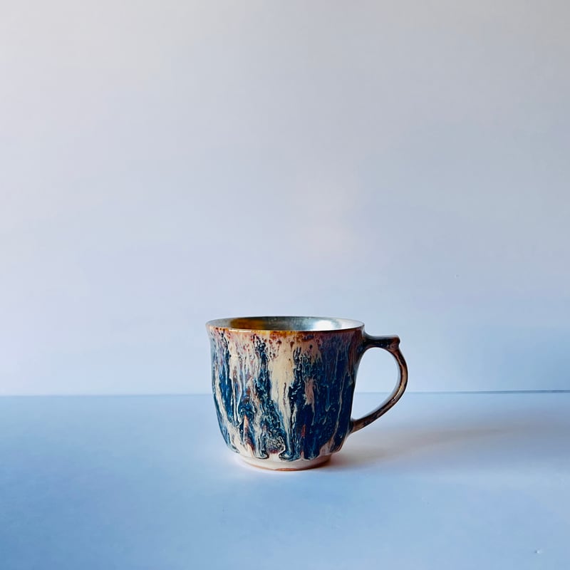 TNｰ87 谷井直人 銀彩黒流マグカップ Silver-Glazed Black Drip M