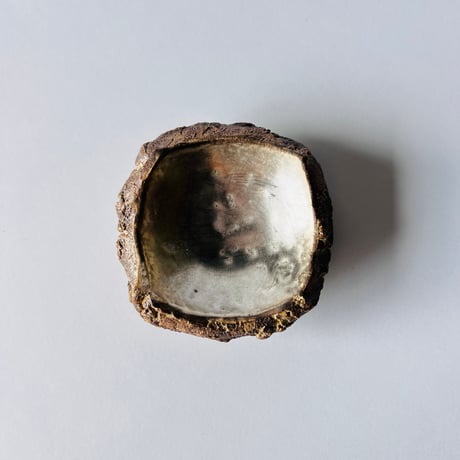 TN−16 谷井直人　銀彩ビードロ四方皿　TN-16 Naoto Tanii, Silver-glazed Vidro square plate