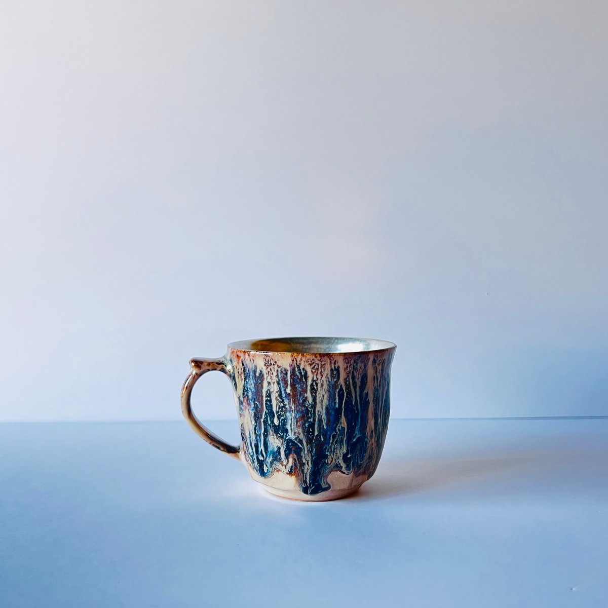 TNｰ87 谷井直人 銀彩黒流マグカップ Silver-Glazed Black Drip M