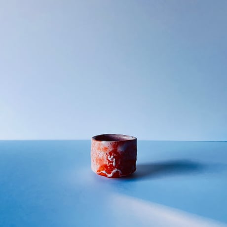 Tー94 辻村史朗　志野ぐい呑　共箱有　Shiro Tsujimura “Shino Guinomi” (Shino Sake Cup)