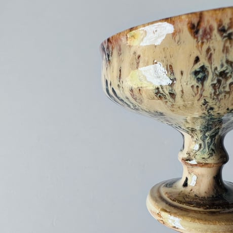 TN−114 谷井直人　黒流青磁貫入ゴブレット Naoto Tanii Black Flow Celadon Crackled Goblet