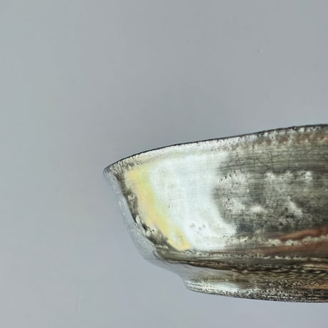 TN−111 谷井直人　銀彩ビードロ四方皿 Naoto Tanii Silver Glaze Bidoro Square Plate